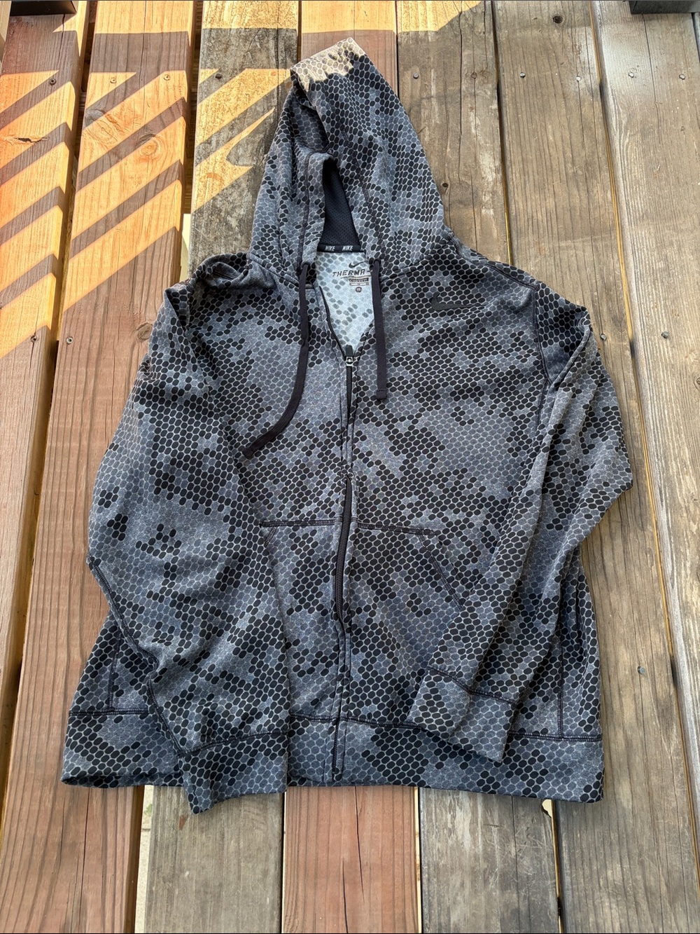 Nike Black & Gray Hex Dot Full-Zip Hoodie